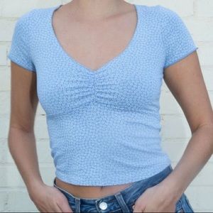 brandy melville blue floral gina top